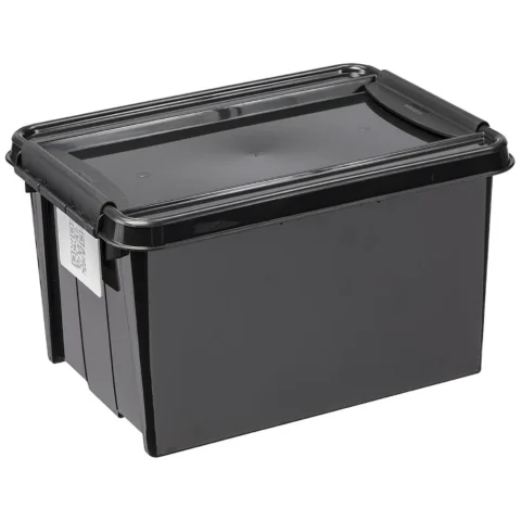 Pojemnik z pokrywą PlastTeam ProBox Recycle QR 14L czarny