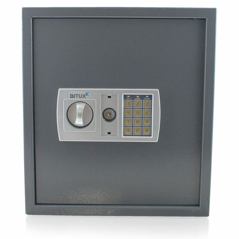 Sejf Domowy Elektroniczny Grafitowy 13 kg Zamek Szyfrowy Klucz Awaryjny - obrazek 4