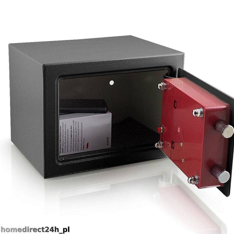 Sejf Elektroniczny Mały Grafitowy 1 mm Ściany 3 mm Drzwi Z Kluczem Bituxx - obrazek 3