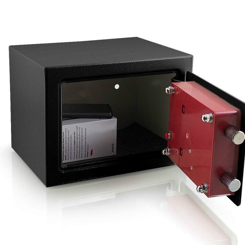 Sejf Elektroniczny Czarny 23x17x17 cm Stalowy Kompaktowy Bezpieczny - obrazek 2
