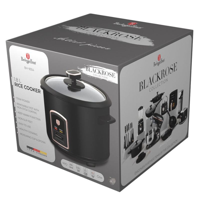 RYŻOWAR ELEKTRYCZNY 1,8L BERLINGER HAUS BH-9554 BLACK ROSE - obrazek 4