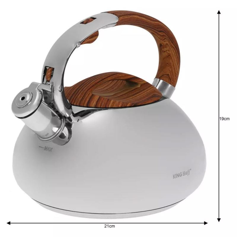 KINGHOFF CZAJNIK STALOWY 3.0L Z GWIZDKIEM KH-3274 - obrazek 3