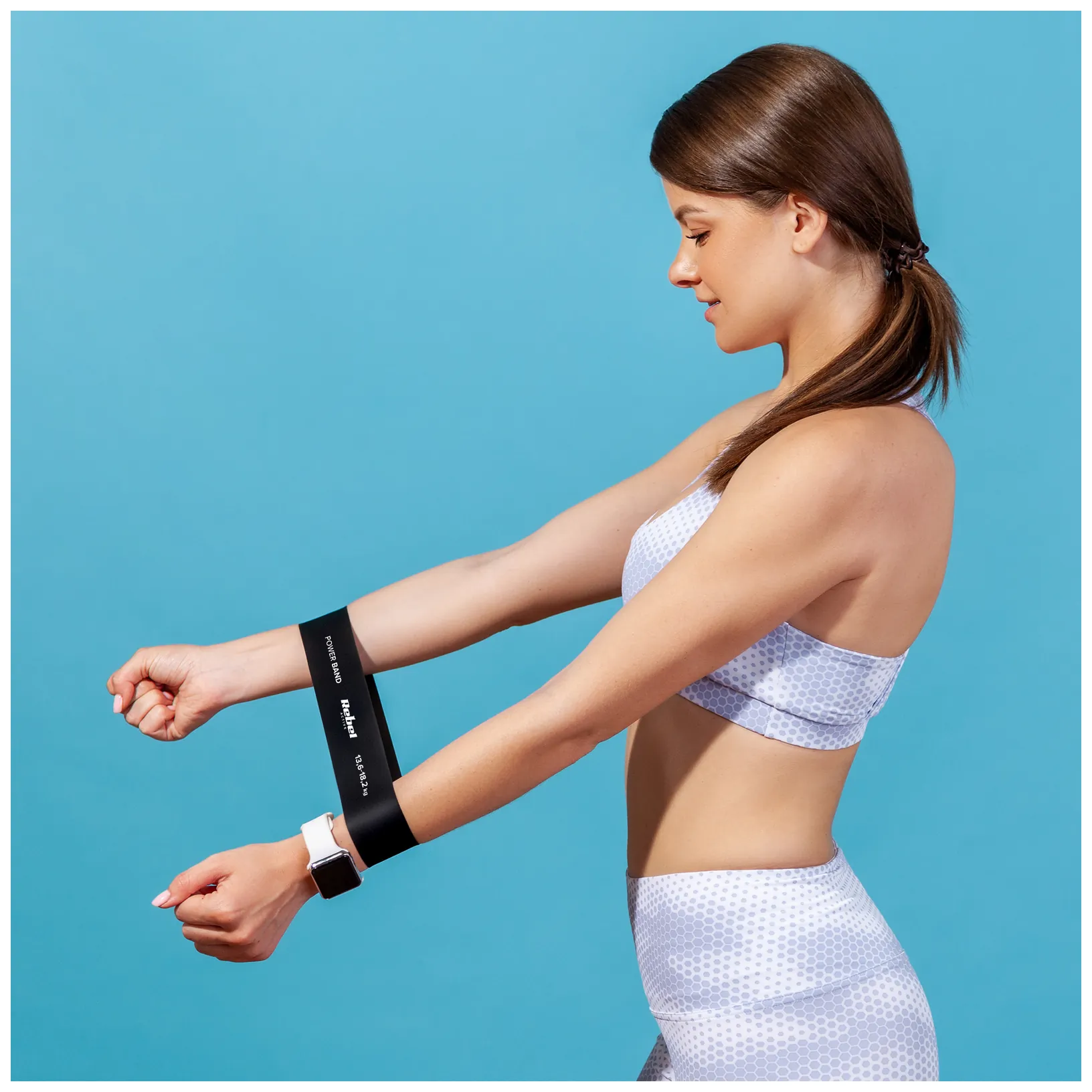 Zestaw gum do ćwiczeń TPE - Mini Band L, 2.3-18.2 kg, 5 gum, kolorowy, REBEL ACTIVE - obrazek 7