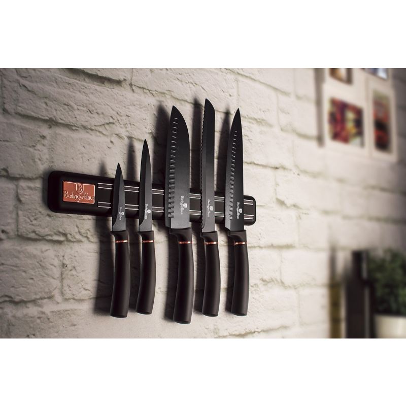 ZESTAW 5 NOŻY KUCHENNYCH Z LISTWĄ BERLINGER HAUS BH-2535 BLACK ROSE - obrazek 3