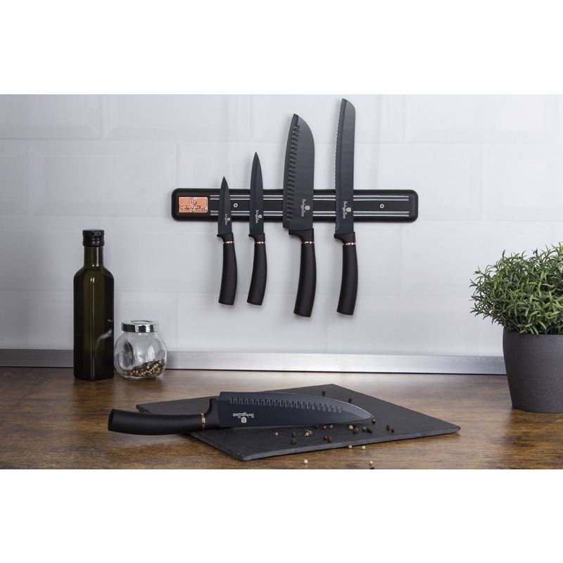 ZESTAW 5 NOŻY KUCHENNYCH Z LISTWĄ BERLINGER HAUS BH-2535 BLACK ROSE - obrazek 4