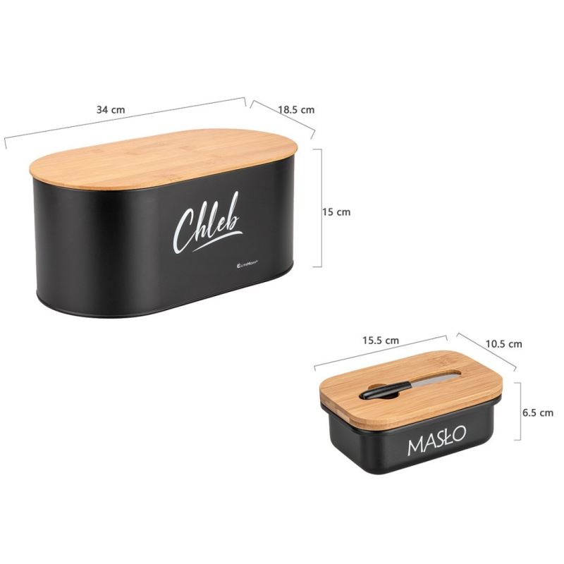 CHLEBAK STALOWY + MASELNICZKA Z NOŻYKIEM E-6021 - obrazek 4