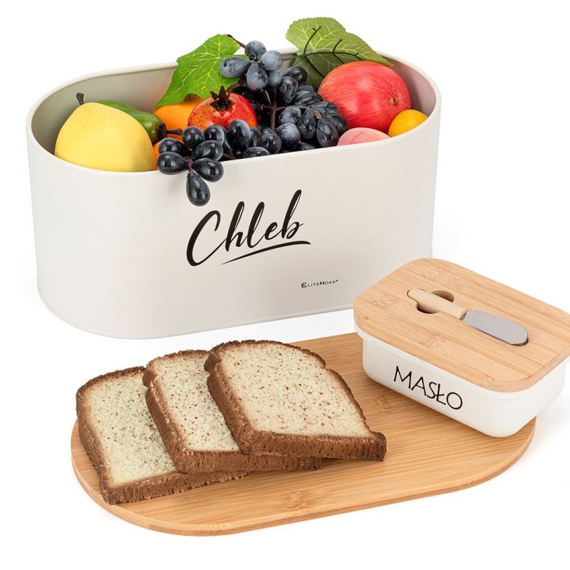 CHLEBAK STALOWY + MASELNICZKA Z NOŻYKIEM E-6022 - obrazek 4