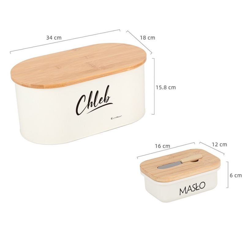 CHLEBAK STALOWY + MASELNICZKA Z NOŻYKIEM E-6022 - obrazek 5