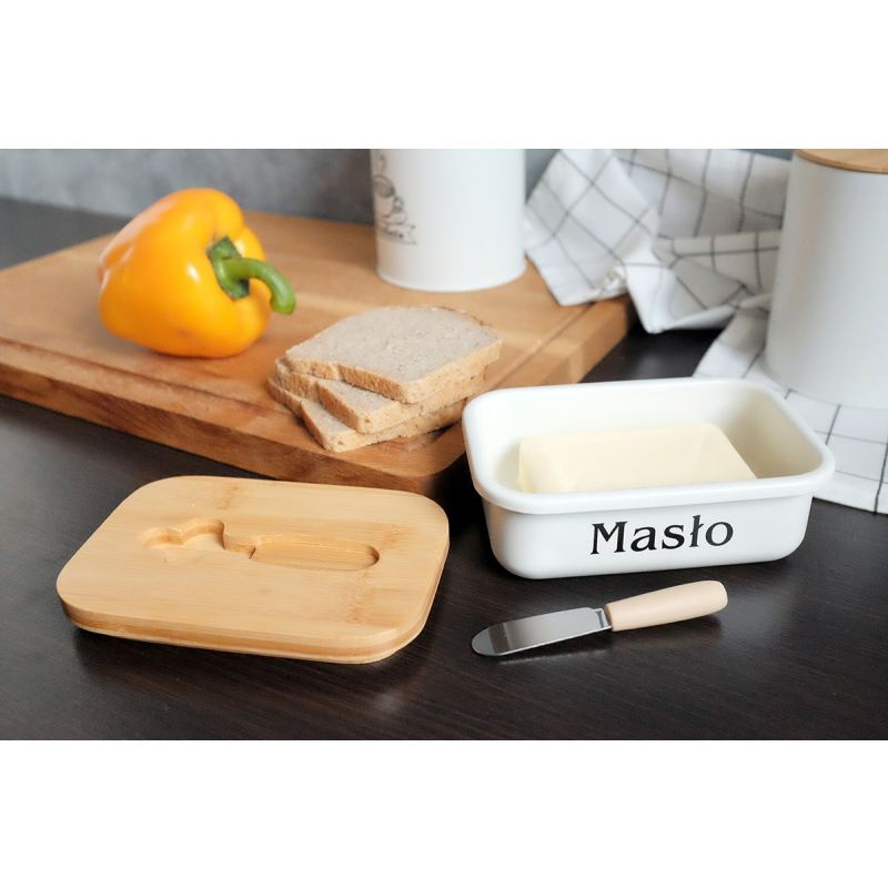 CHLEBAK STALOWY + MASELNICZKA Z NOŻYKIEM + NÓŻ DO PIECZYWA 2775 - obrazek 2