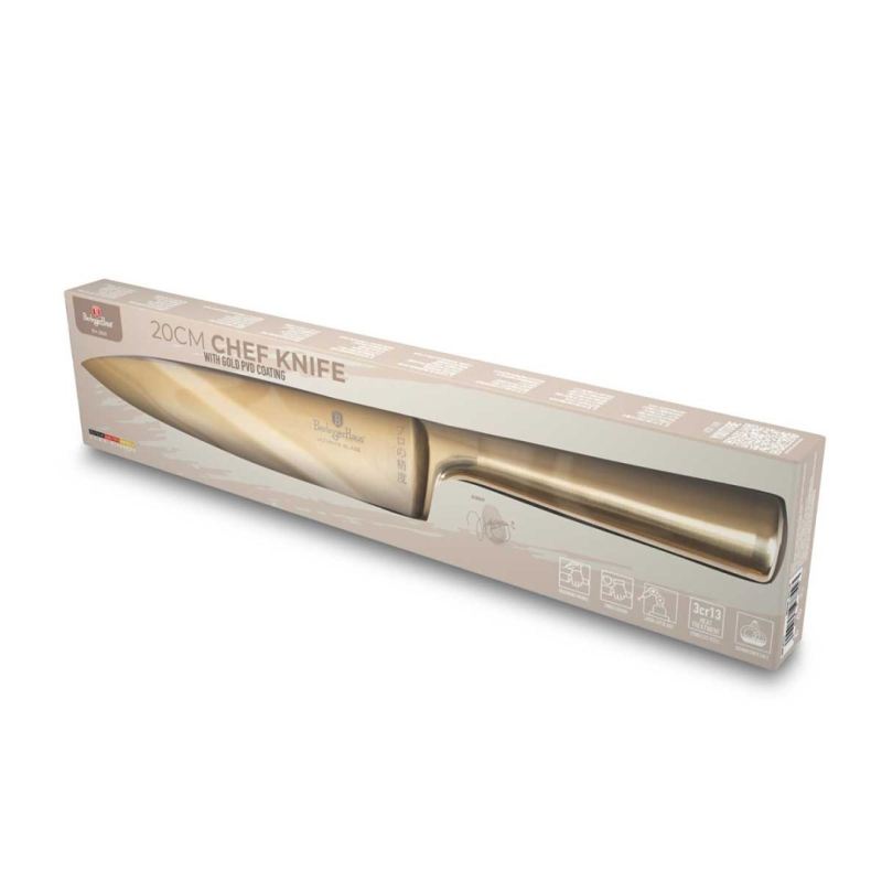 STALOWY NÓŻ SZEFA KUCHNI BERLINGER HAUS 22cm BH-2828 GOLD - obrazek 7