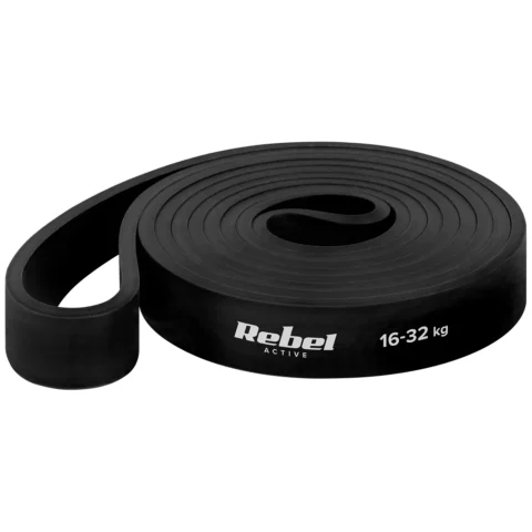 Guma do ćwiczeń lateksowa - Power Band PL-3, czarna 16-32 kg REBEL ACTIVE