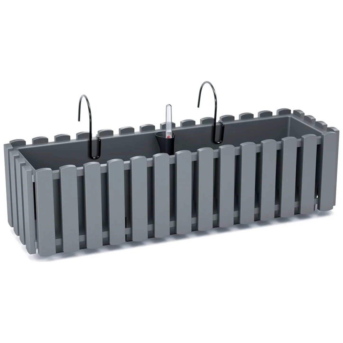 Skrzynka balkonowa z hakami Boardee Fencycase DDEF600W szara