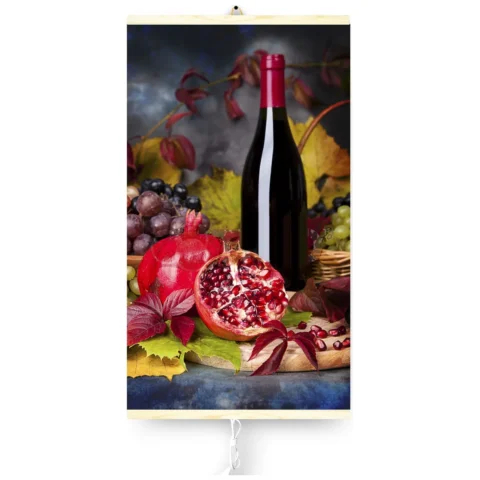 Grzejnik na podczerwień - giętki panel grzewczy 430W TRIO wzór 8 wino, wymiary 100x57cm z regulatorem