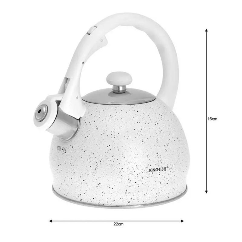 CZAJNIK Z GWIZDKIEM 2L KINGHOFF KH-1404 MARBLE - obrazek 3