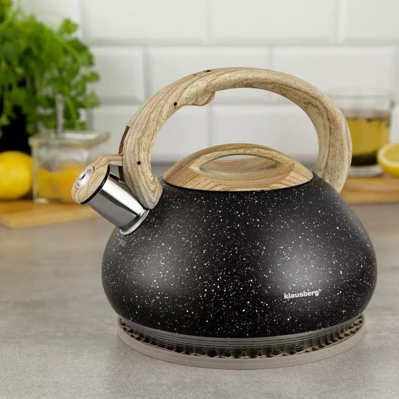 CZAJNIK Z GWIZDKIEM 2,7L KLAUSBERG KB-7279 GRANIT WOOD - obrazek 2