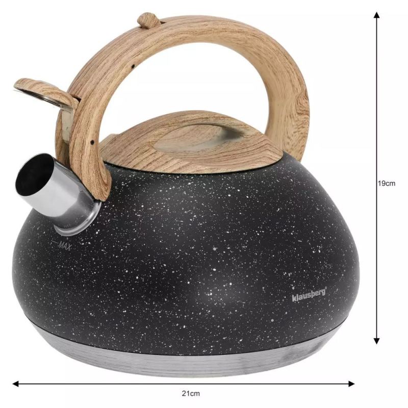 CZAJNIK Z GWIZDKIEM 2,7L KLAUSBERG KB-7279 GRANIT WOOD - obrazek 4