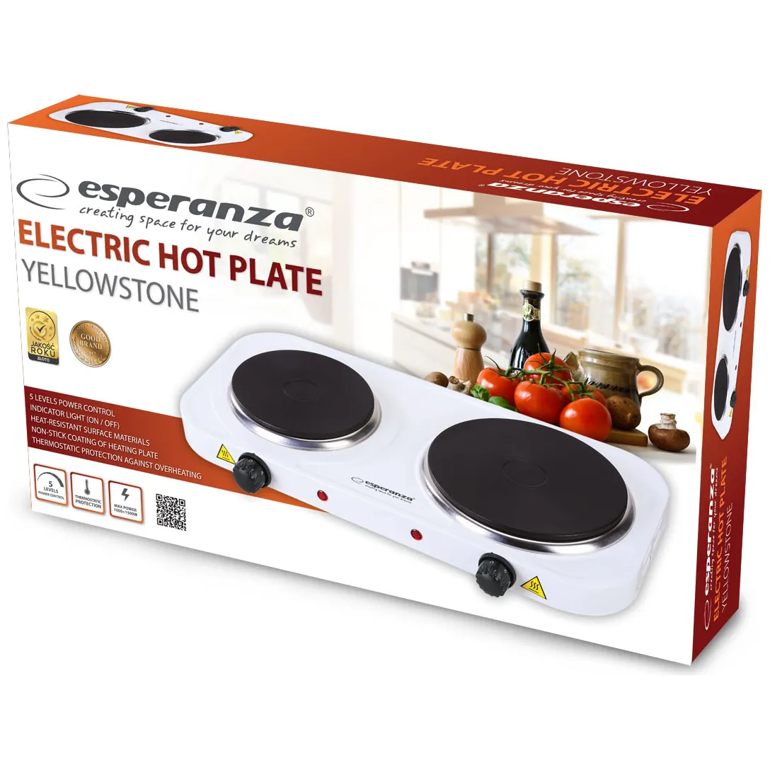 EKH014W Esperanza kuchenka elektryczna yellowstone biała - obrazek 10