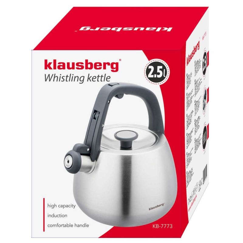 CZAJNIK STALOWY Z GWIZDKIEM 2,5L KLAUSBERG KB-7773 - obrazek 14