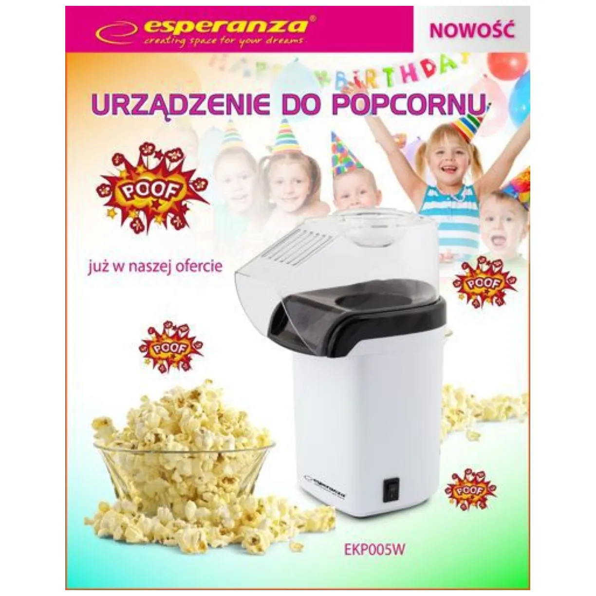 EKP005W Maszynka do popcornu Poof - obrazek 4