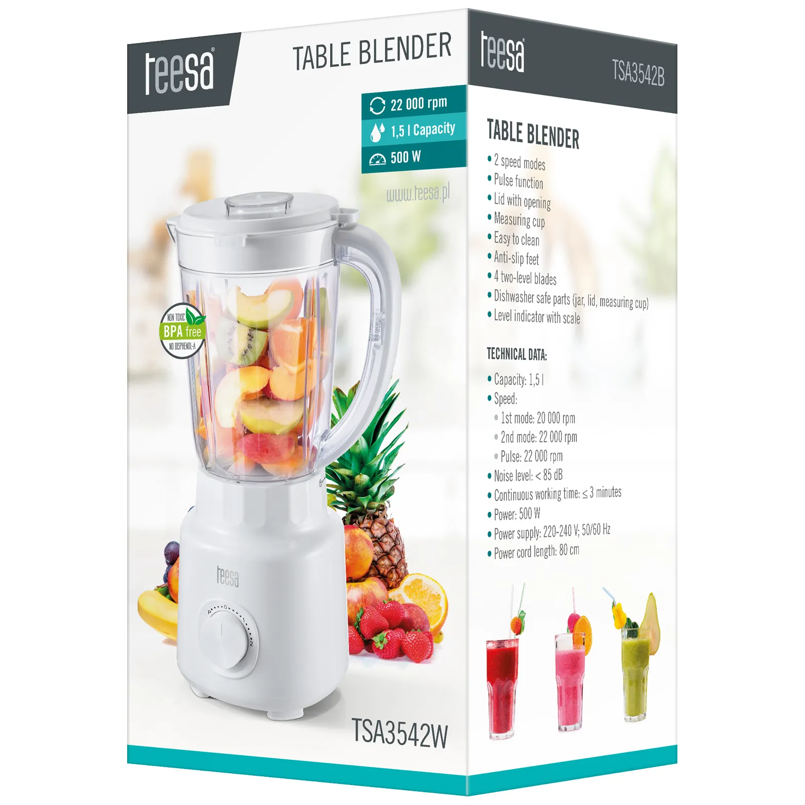 Blender kielichowy 500W biały - obrazek 9