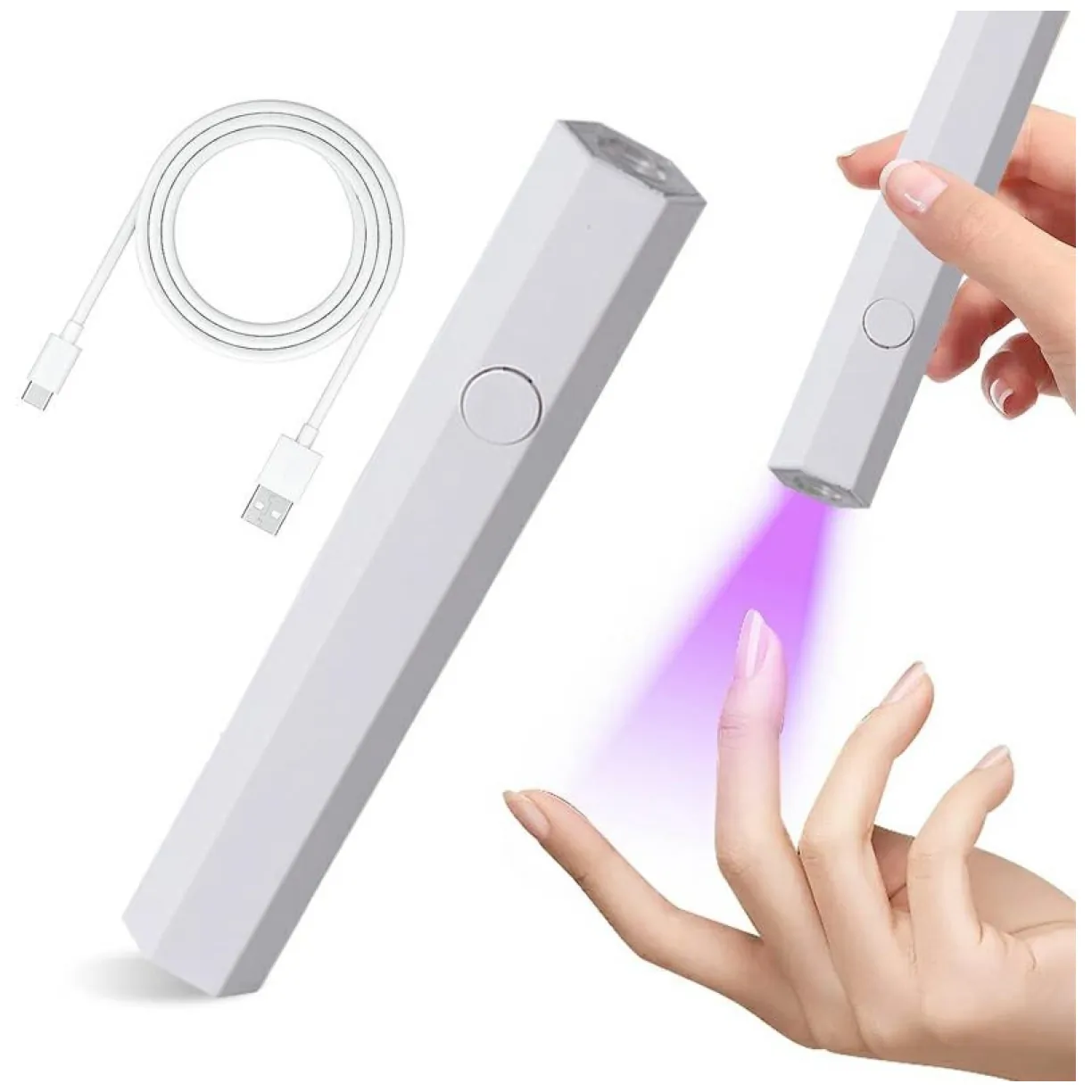 UV17 Mini lampa uv do paznokci biała - obrazek 3