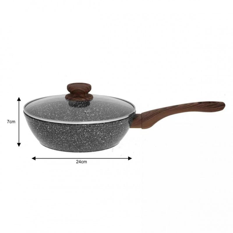WOK GRANITOWY 24cm GRANIT WOOD KINGHOFF KH-1583 - obrazek 4