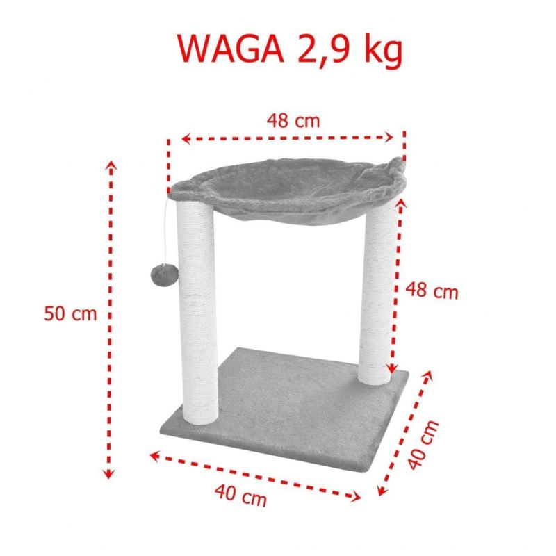 HAMAK STOJĄCY DRAPAK LEGOWISKO DLA KOTA BEŻOWY - obrazek 5