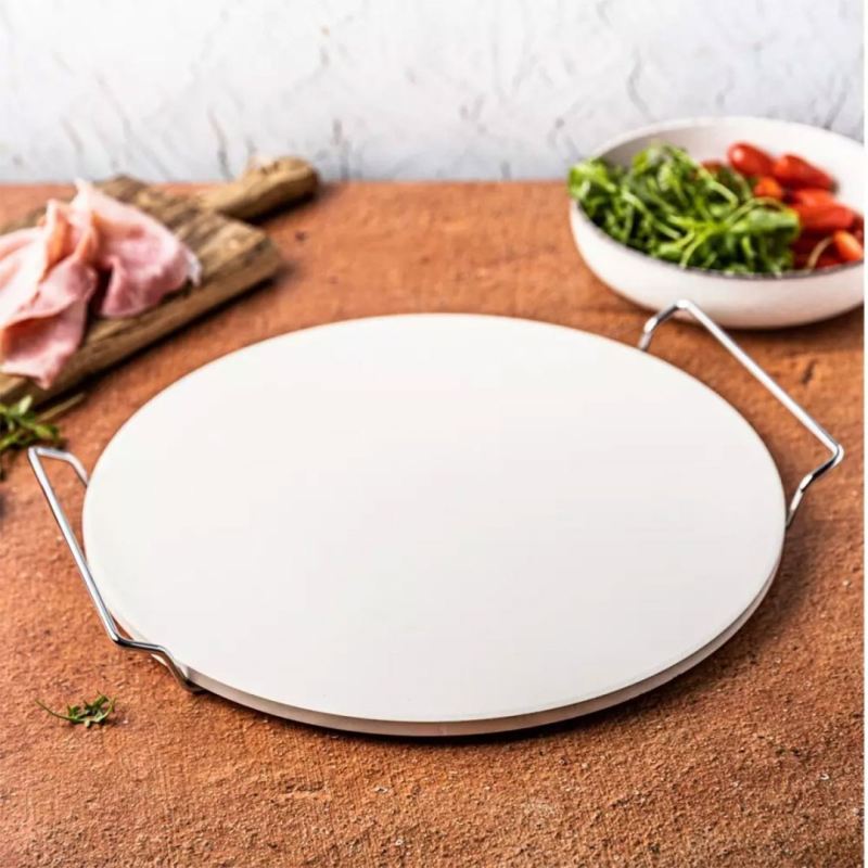 KAMIEŃ SZAMOT DO PIECZENIA I SERWOWANIA PIZZY 33cm KLAUSBERG KB-7788 - obrazek 3