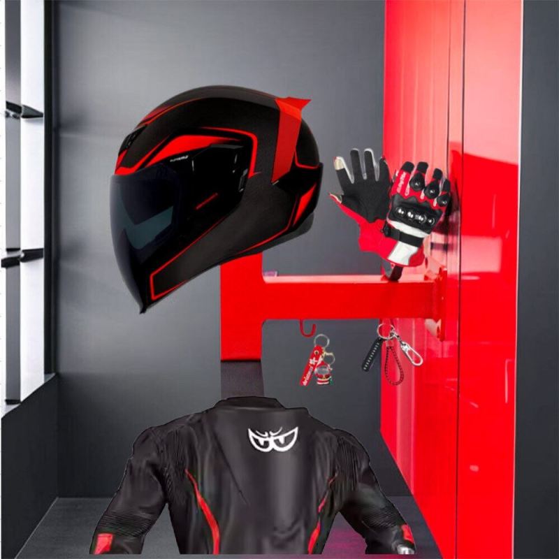 Uchwyt ścienny do kasku motocyklowego kluczy kombinezonu Czerwony - obrazek 8