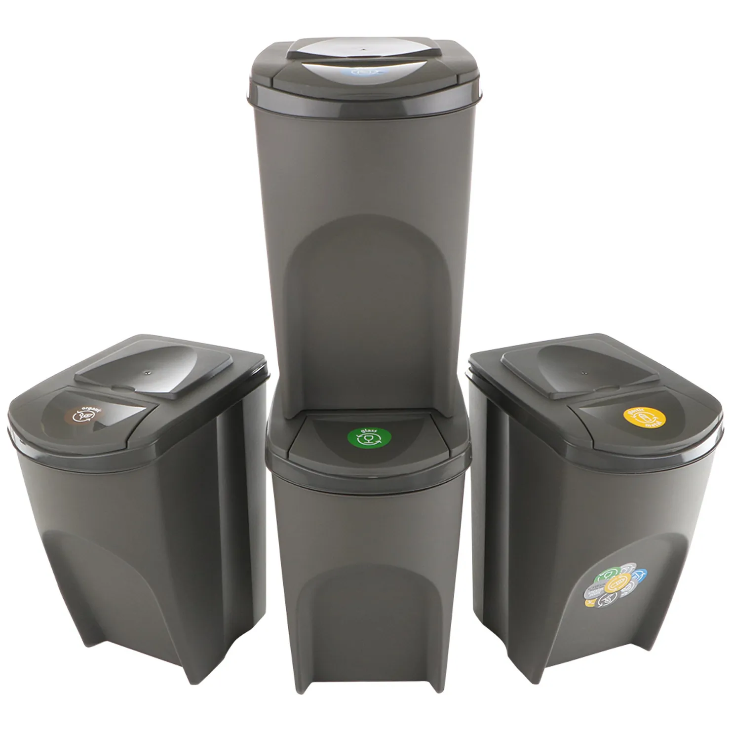 Zestaw koszy do segregacji Sortibox 4x35L szare - obrazek 3