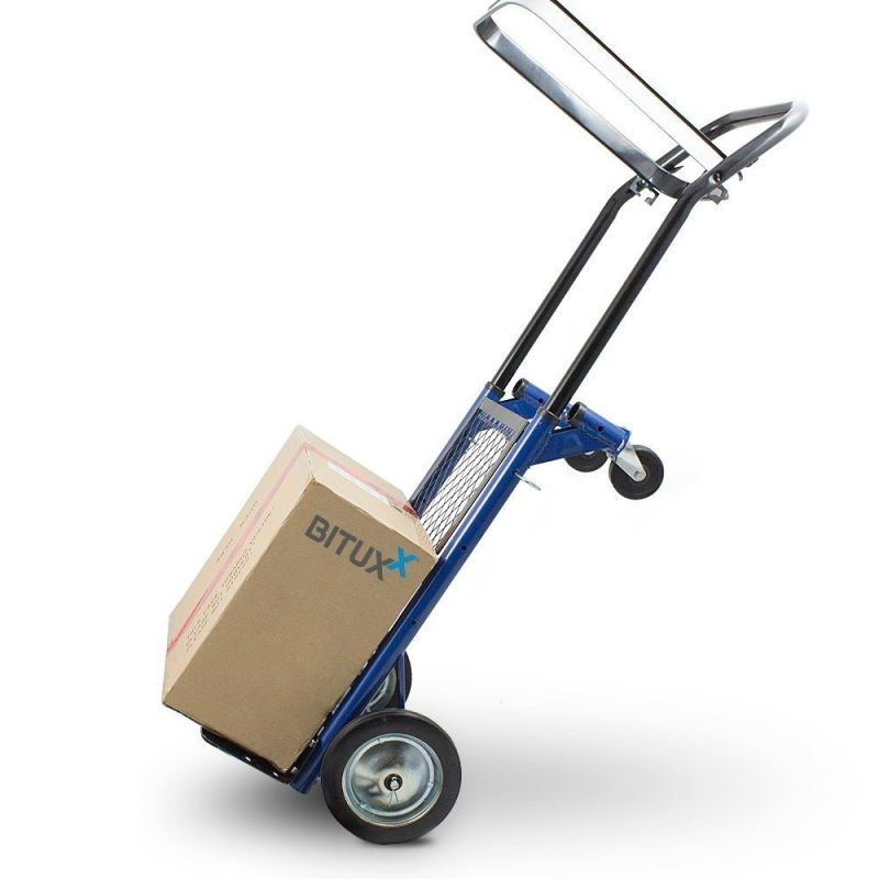 WÓZEK TRANSPORTOWY SKŁADANY 2w1 RĘCZNY PLATFORMOWY 80KG Gumowe Koła - obrazek 2