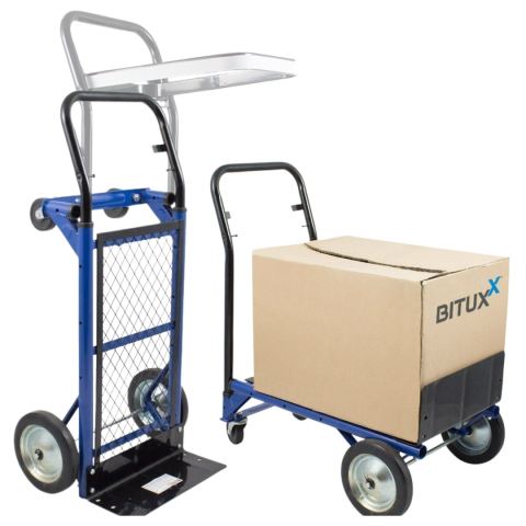 WÓZEK TRANSPORTOWY SKŁADANY 2w1 RĘCZNY PLATFORMOWY 80KG Gumowe Koła