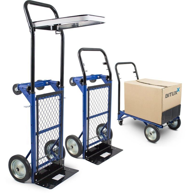WÓZEK TRANSPORTOWY SKŁADANY 2w1 RĘCZNY PLATFORMOWY 80KG Gumowe Koła - obrazek 6