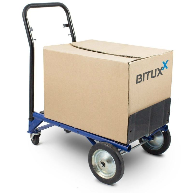 WÓZEK TRANSPORTOWY SKŁADANY 2w1 RĘCZNY PLATFORMOWY 80KG Gumowe Koła - obrazek 7