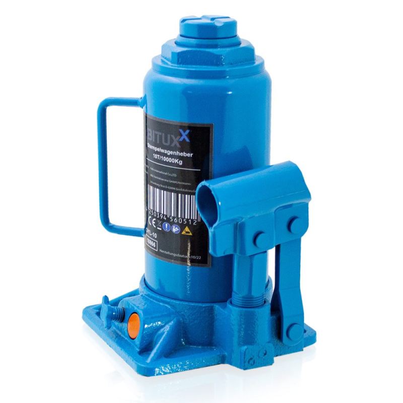 podnośnik hydrauliczny 10t tłokowy butelkowy 205 335 mm stalowy kompaktowy - obrazek 2