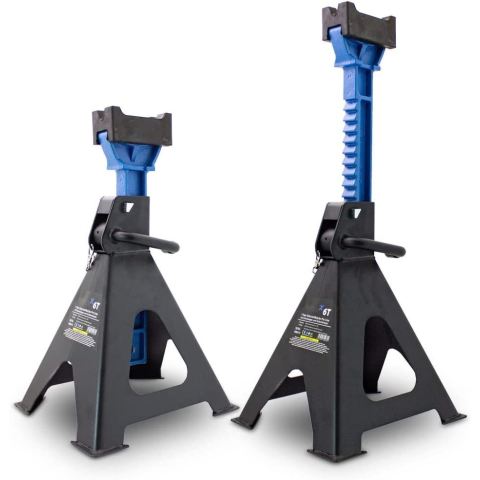 Podpory Warsztatowe 6T Regulowane 39-60cm 13 Stopni Gumowe Podkładki 2 szt.