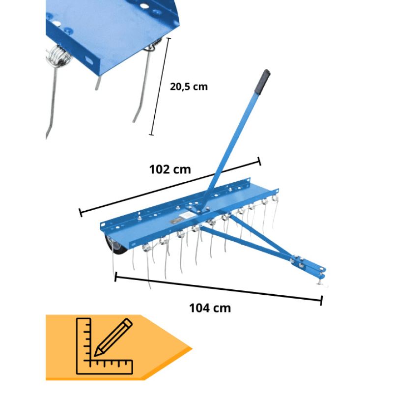 Wertykulator Grzebieniowy 102 cm do Traktorka Usuwanie Mchu Napowietrzanie - obrazek 6