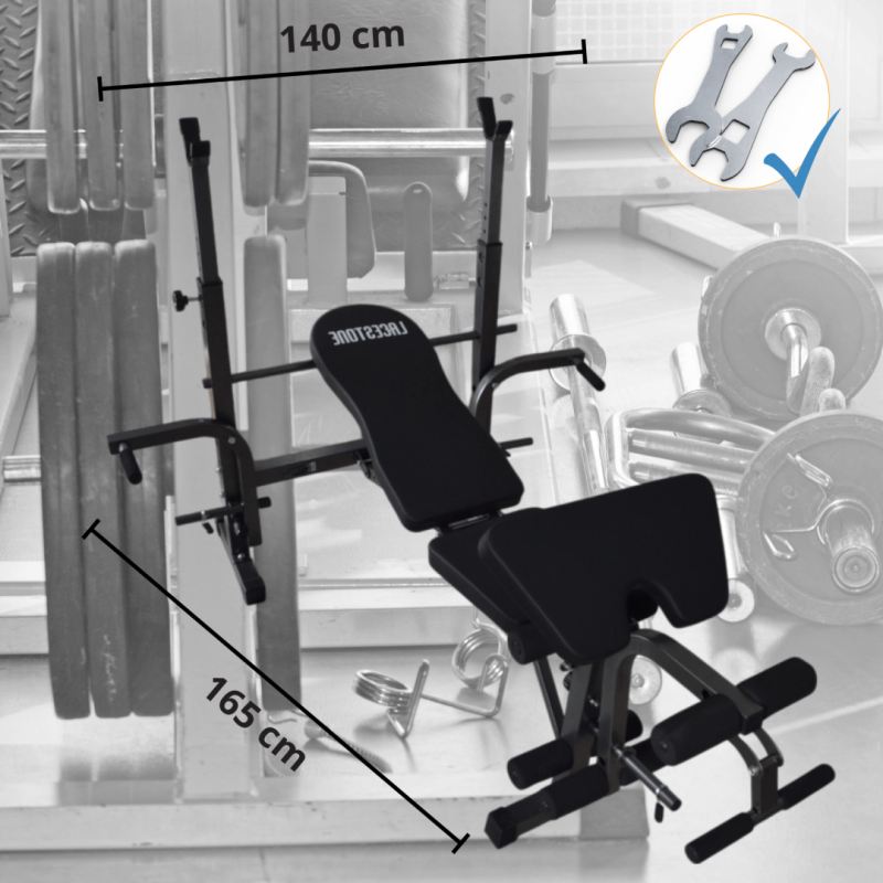 ławka do ćwiczeń treningowych regulowana składana na klatkę nogi biceps - obrazek 4