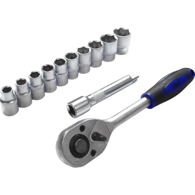 zestaw narzędzi 12w1 grzechotka 1/2 nasadki 10-24 mm przedłużka 125 mm - obrazek 5