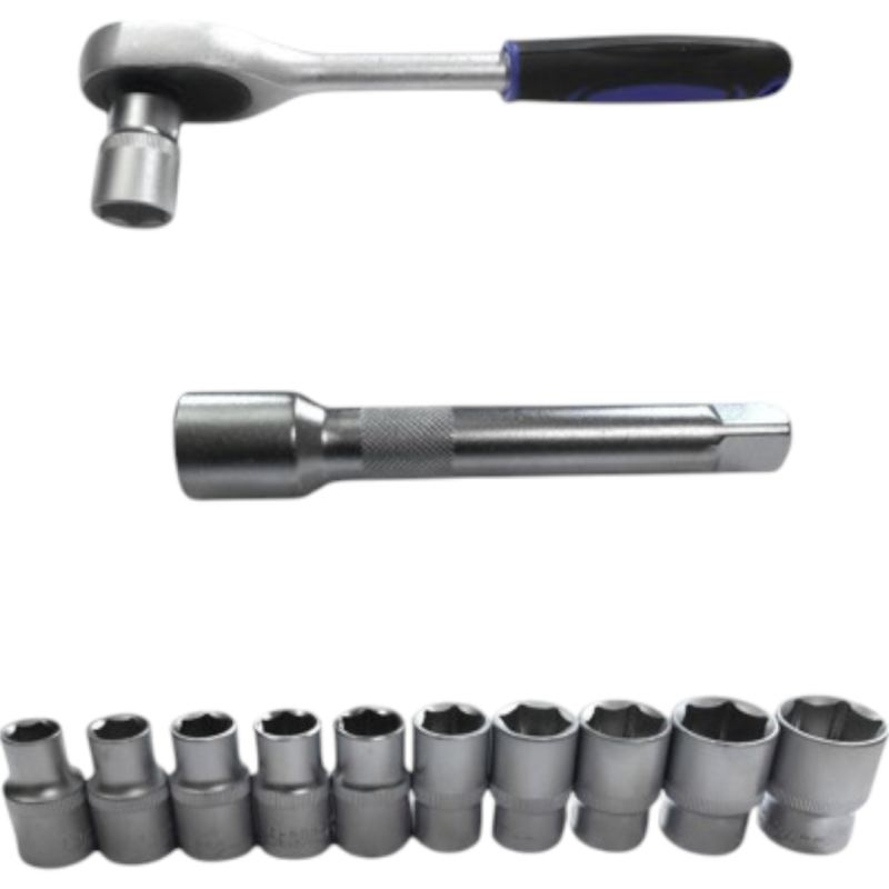 zestaw narzędzi 12w1 grzechotka 1/2 nasadki 10-24 mm przedłużka 125 mm - obrazek 7