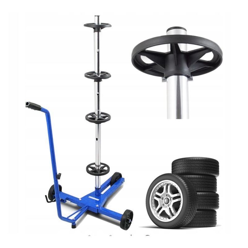 Mobilny Stojak Na Opony Felgi Koła 4 szt. 100kg 72cm Organizer Warsztatowy - obrazek 2