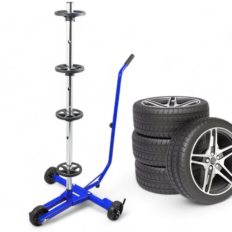 Mobilny Stojak Na Opony Felgi Koła 4 szt. 100kg 72cm Organizer Warsztatowy - obrazek 15