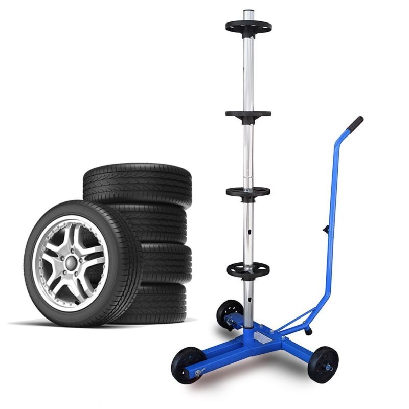Mobilny Stojak Na Opony Felgi Koła 4 szt. 100kg 72cm Organizer Warsztatowy - obrazek 7