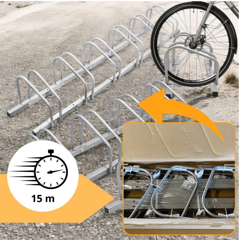 stojak na 6 rowerów montaż ścienny podłogowy metal malowany proszkowo ip44 - obrazek 2