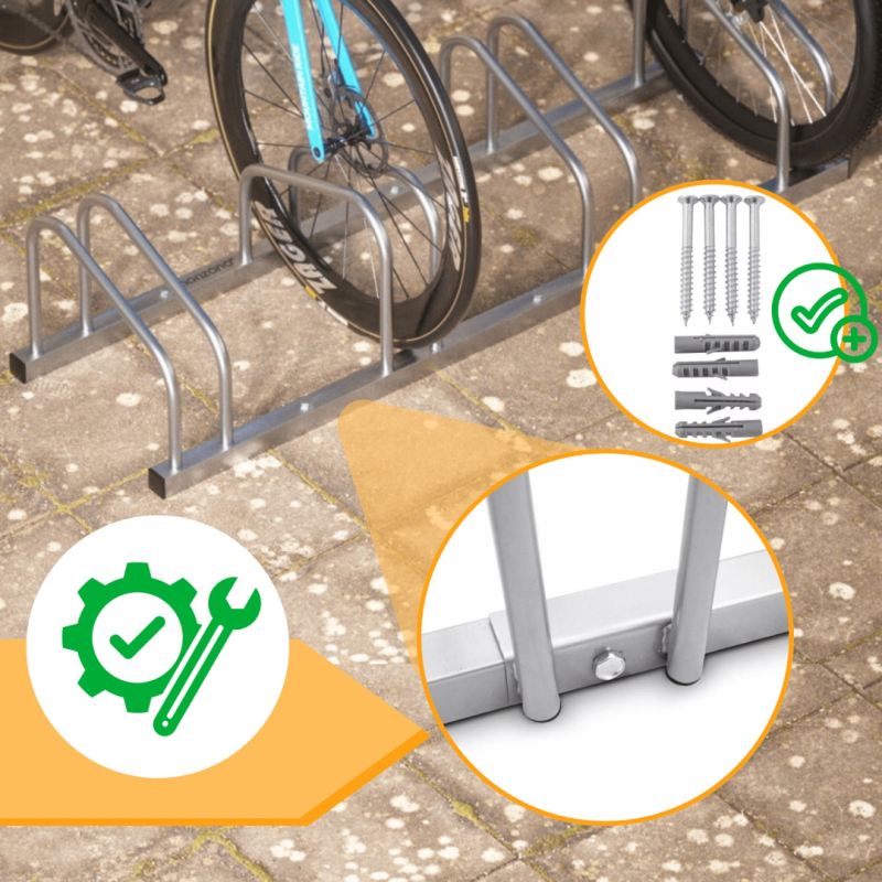 stojak na 10 rowerów bituxx ocynkowany ścienny podłogowy odporny na korozję - obrazek 4
