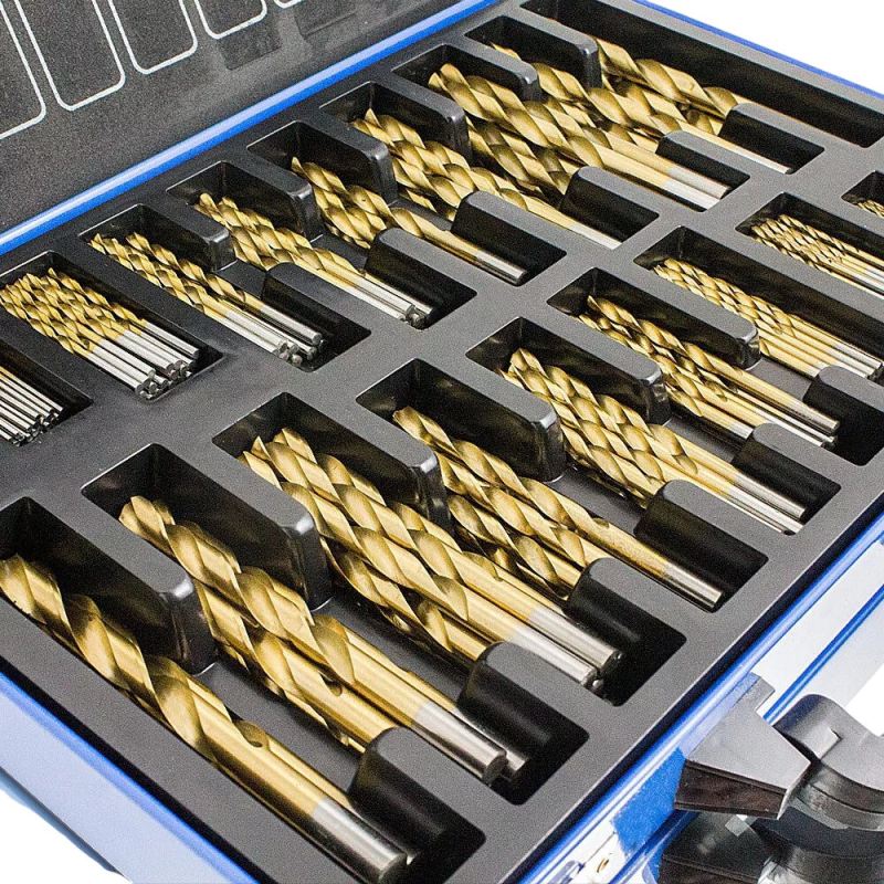 Wiertła kobaltowe 1-10mm 230el tytanowa powłoka skrzynka metalowa - obrazek 7