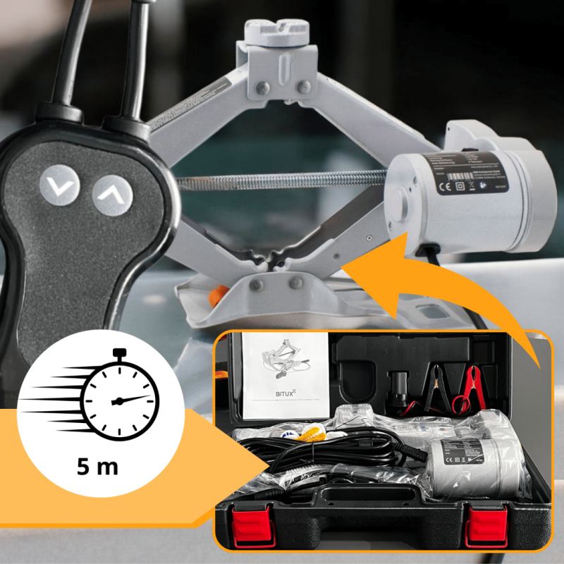 Elektryczny podnośnik samochodowy 2T 12V z pilotem wys. 12-35cm lekki 4.3kg - obrazek 8