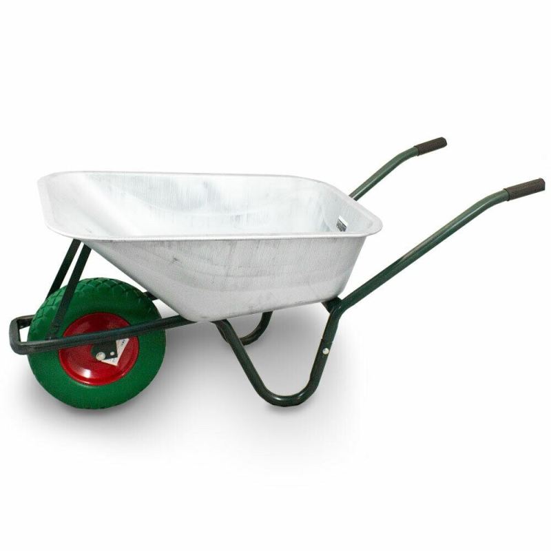 taczka budowlana 100l 250kg z kołem pu 40cm stalowa misa lekka - obrazek 5