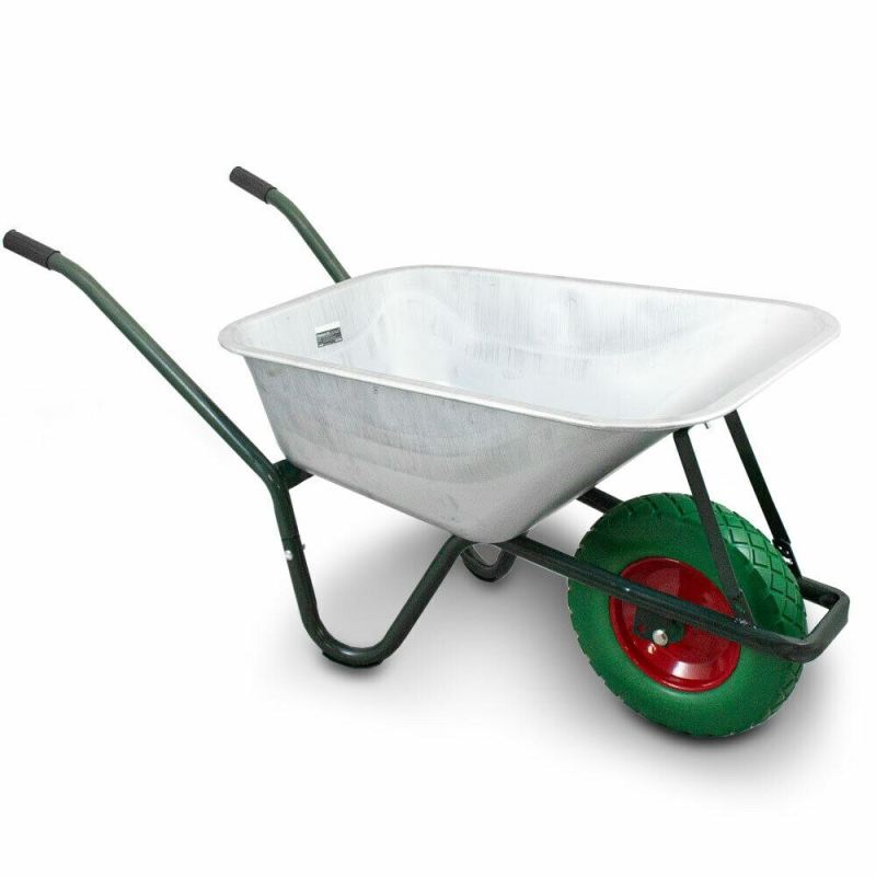 taczka budowlana 100l 250kg z kołem pu 40cm stalowa misa lekka - obrazek 9