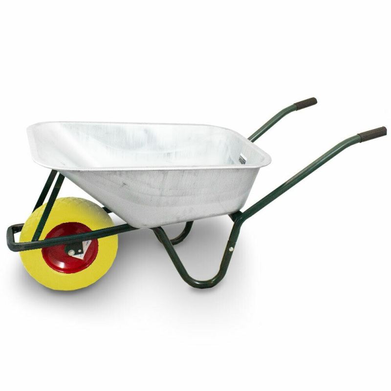 taczka budowlana 100l 250kg stal ocynkowana koło pu pełne wytrzymała - obrazek 7